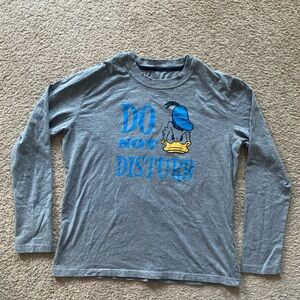 Disney Donald Duck "Do Not Disturb" Graphic Long-Sleeve Shirt Gray Heather Large
